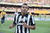 VERONA, ITALY - MAY 30:Carlos Tevez # 10 of Juventus FC looks on  during the Serie A match between Hellas Verona FC and Juventus FC at Stadio Marc'Antonio Bentegodi on May 30, 2015 in Verona, Italy.  (Photo by Mario Carlini / Iguana Press/Getty Images)
